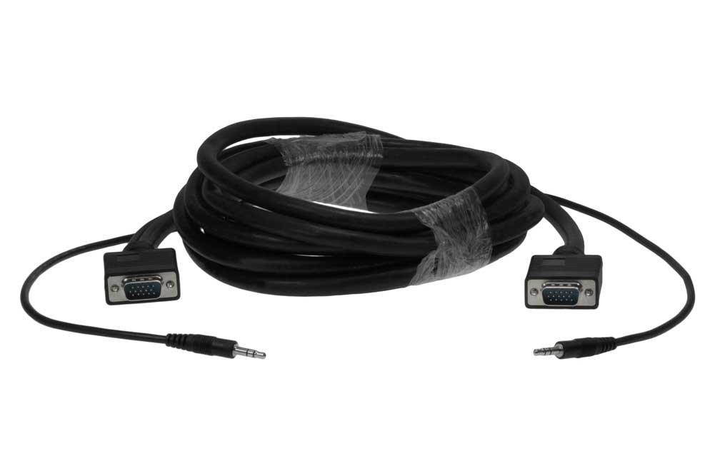 SF Cable, 15ft HD15 SVGA + 3.5mm Stereo Audio M/M Monitor Cable