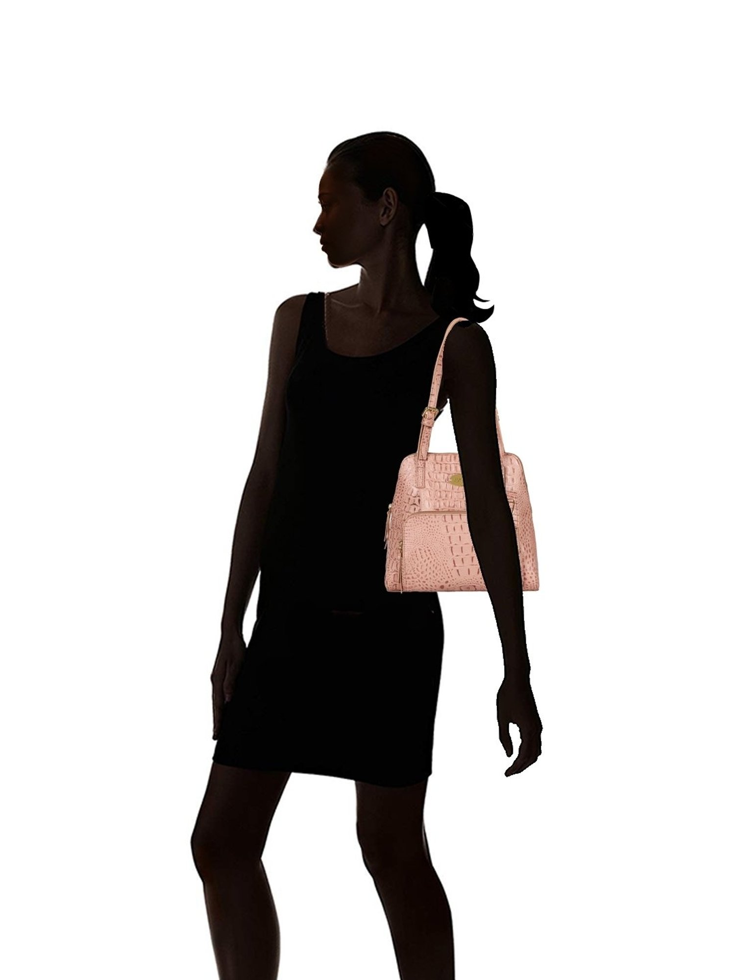 Hidesign Pink Textured Medium Shoulder Handbag