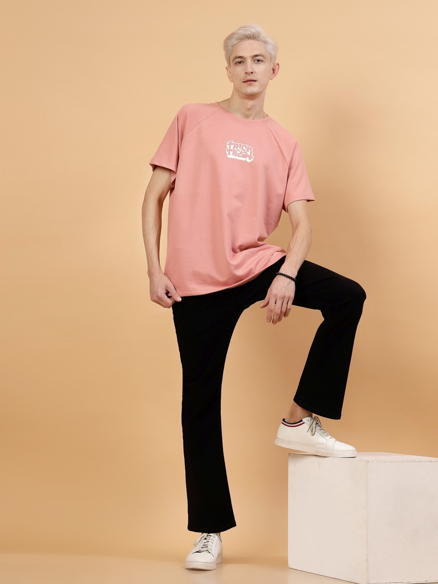 Rigo Pink Loose Fit Printed T-Shirt