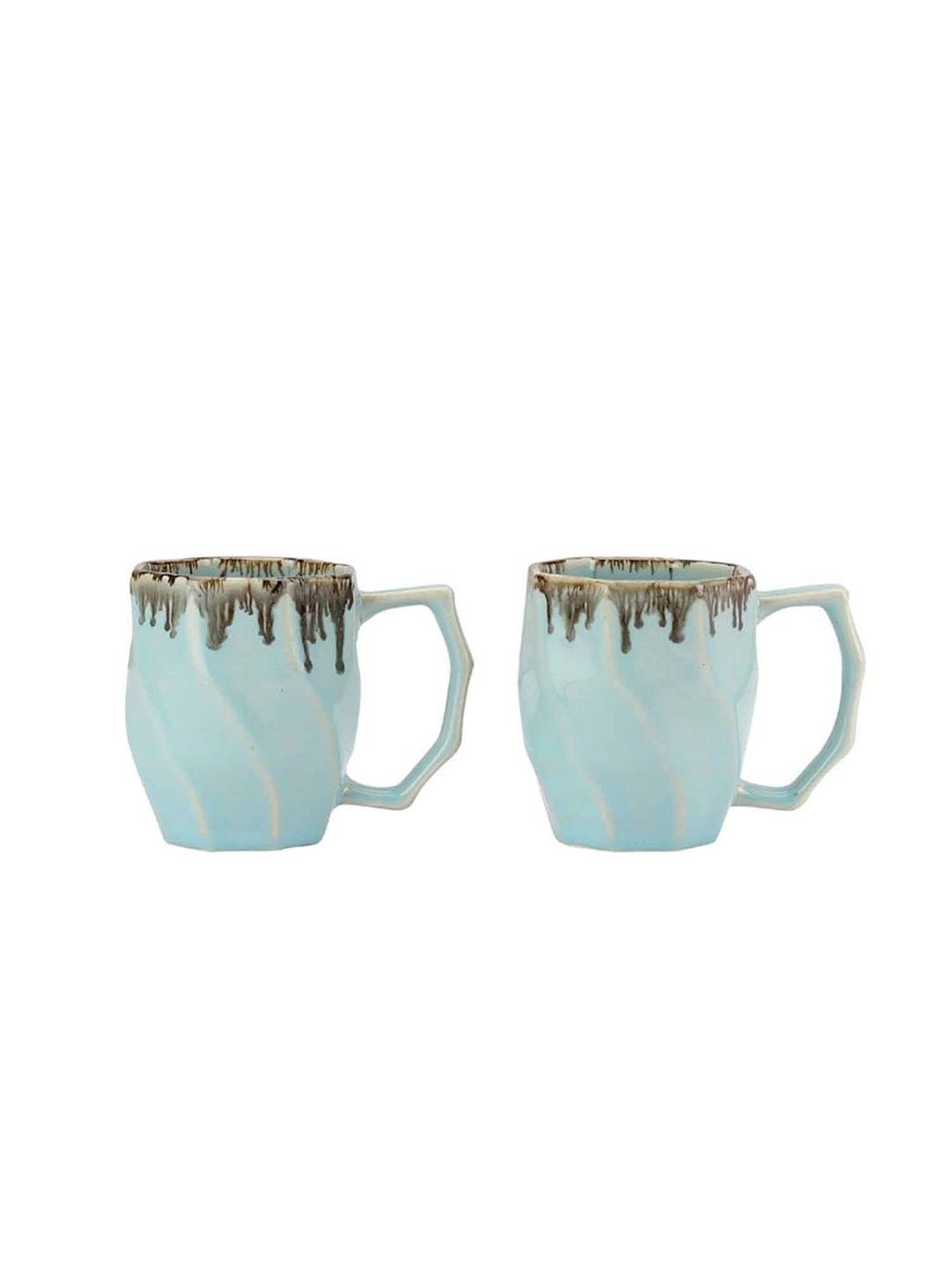 VarEesha Tranquil Sage Green Ceramic Mug (0.25 L) - Set of 2