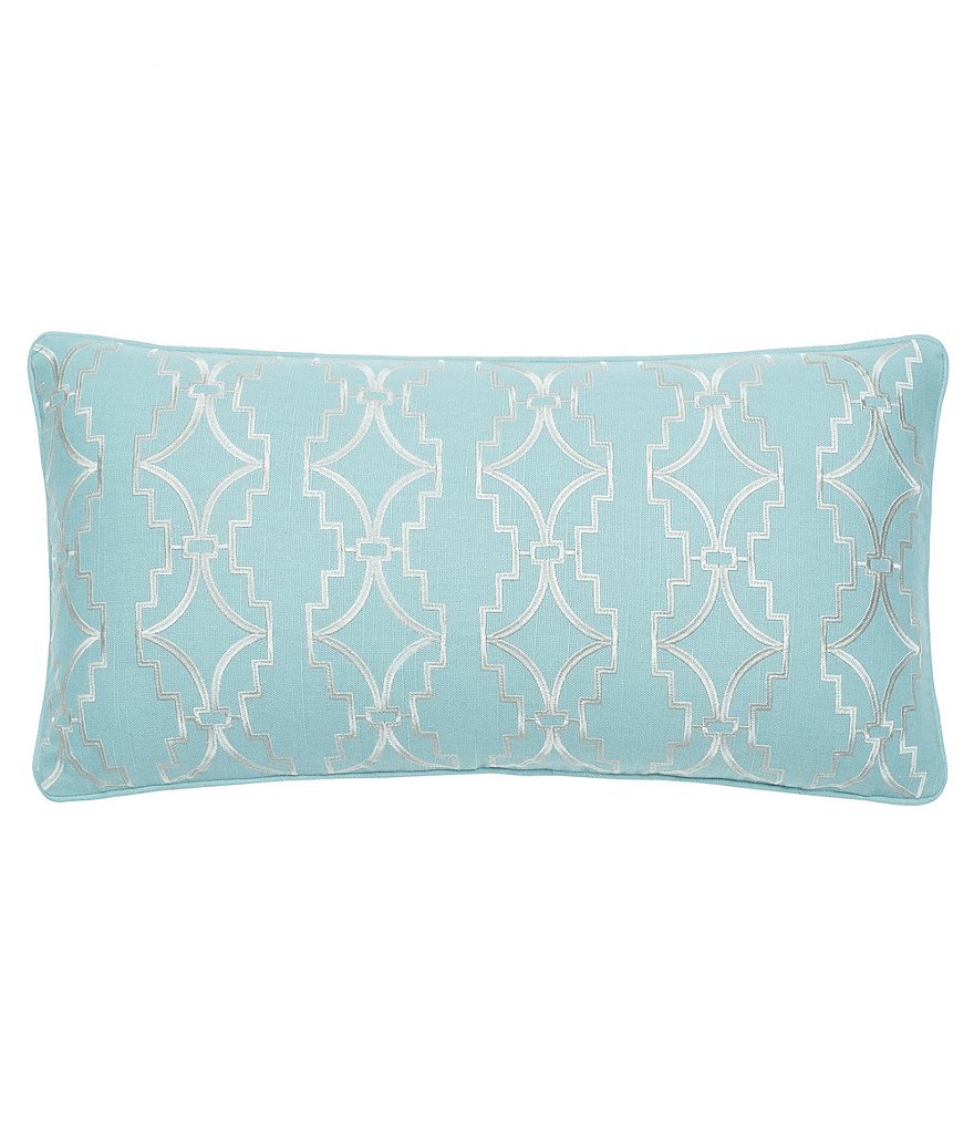 Rose Tree Kensington Geometric Embroidered Decorative Pillow