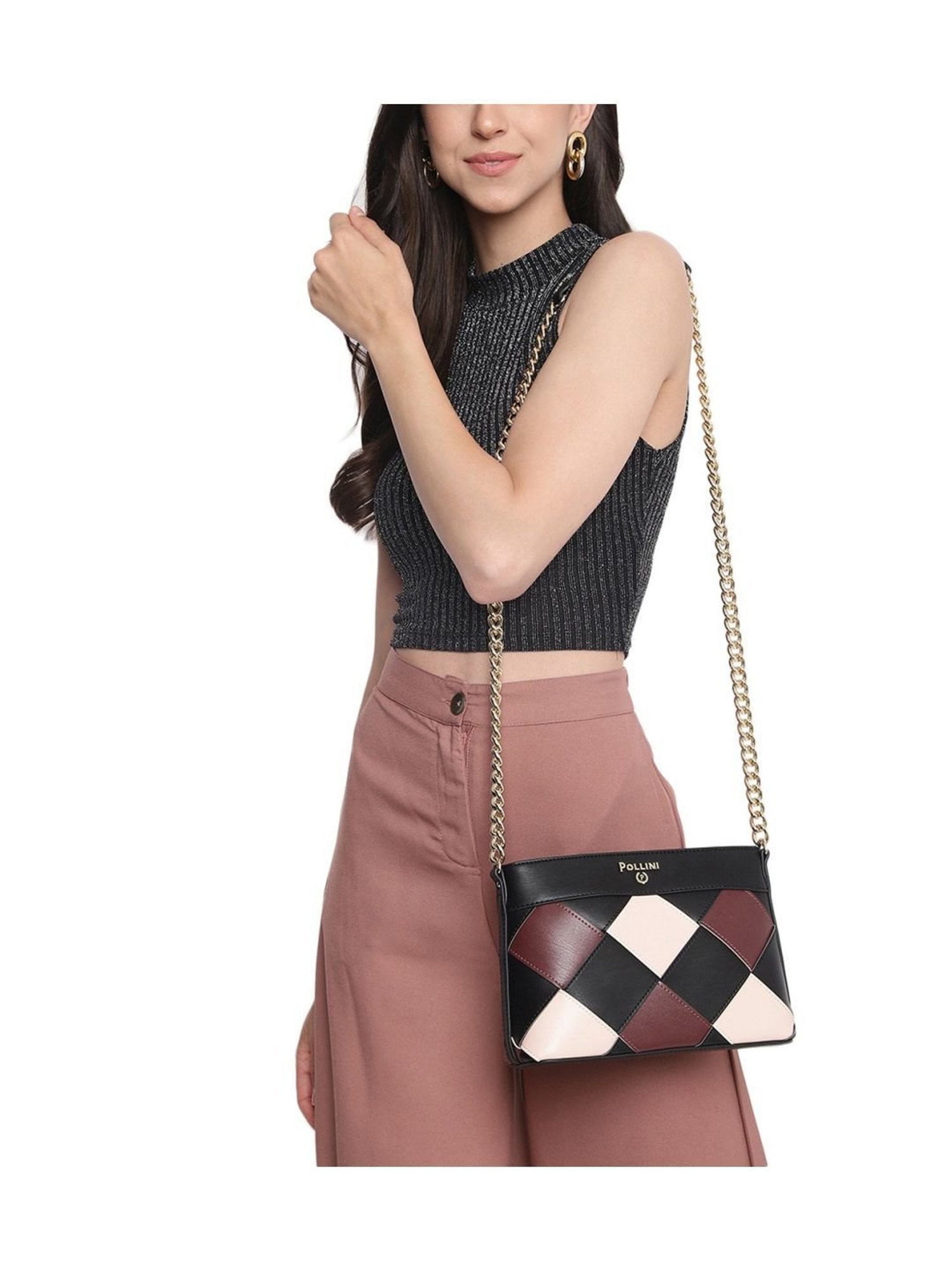 Pollini Multicolor Woven Medium Cross Body Bag