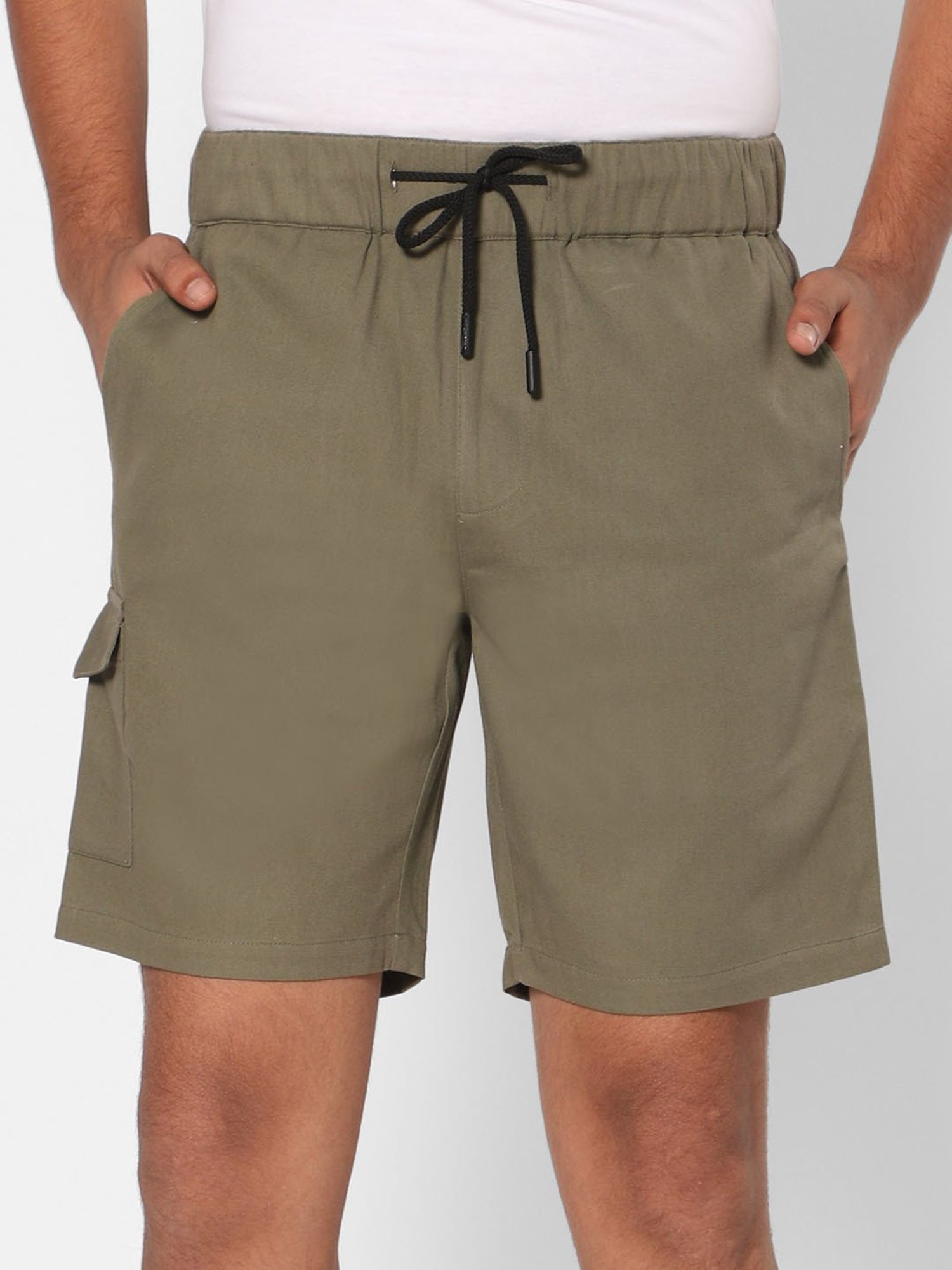 TeenTrums Boys Olive Solid Shorts