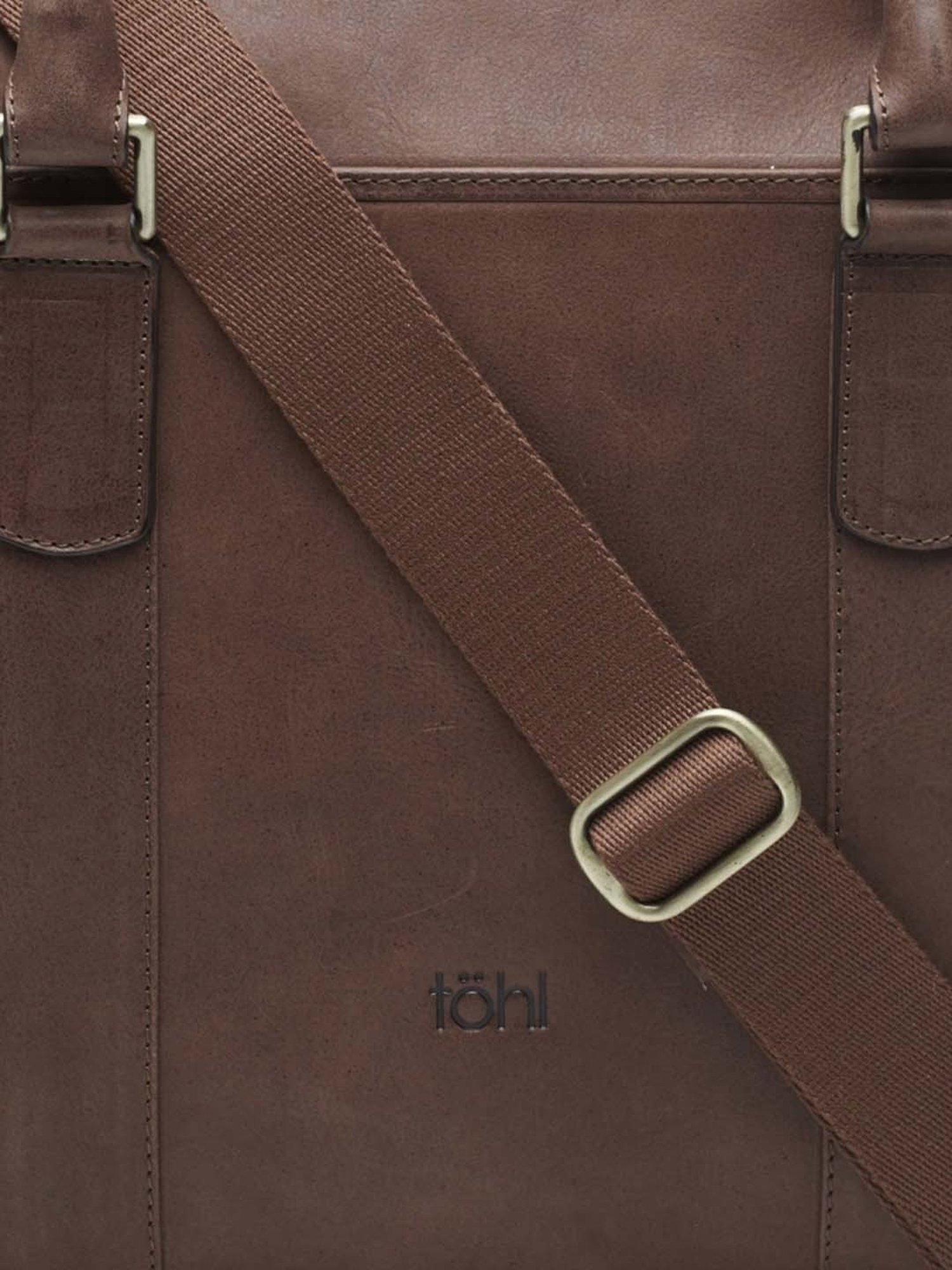 Tohl Zanon Tan Formal Leather Laptop Bag for Men