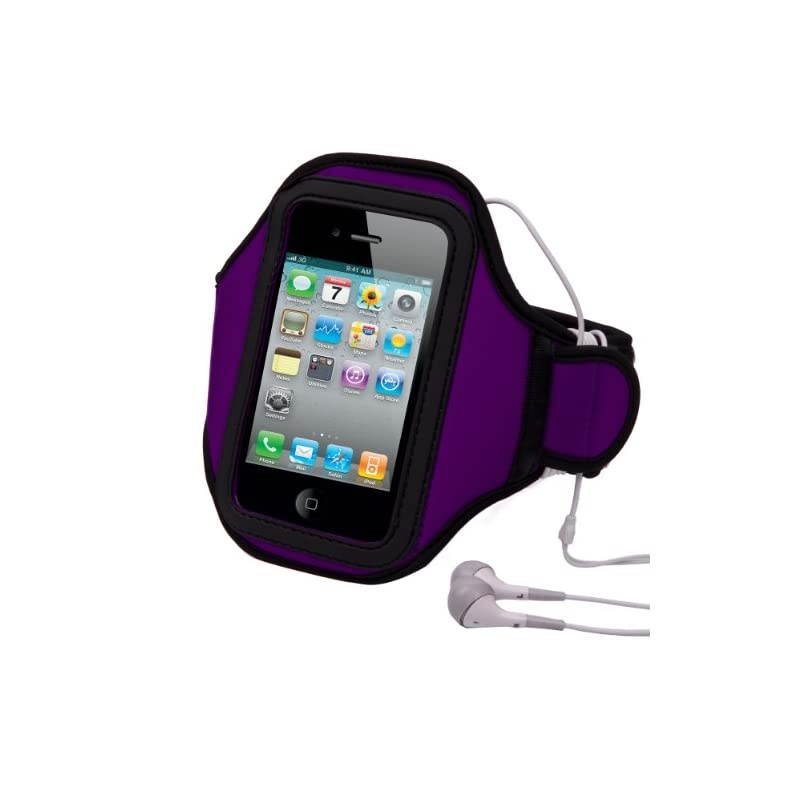Workout Water Resistant Neoprene Armband Removable Hook and Look Strap and Key Slot Purple for BLU Dash L3 Advance 40 L3 Vivo 5 Mini Tank Xtreme 40 24