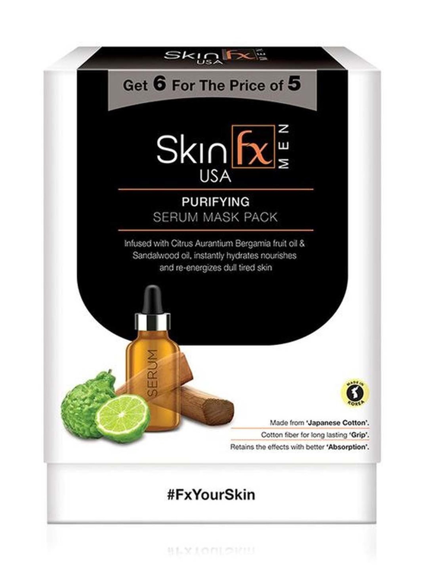 Skin Fx Purifying Men Serum Mask Combo - Pack of 6
