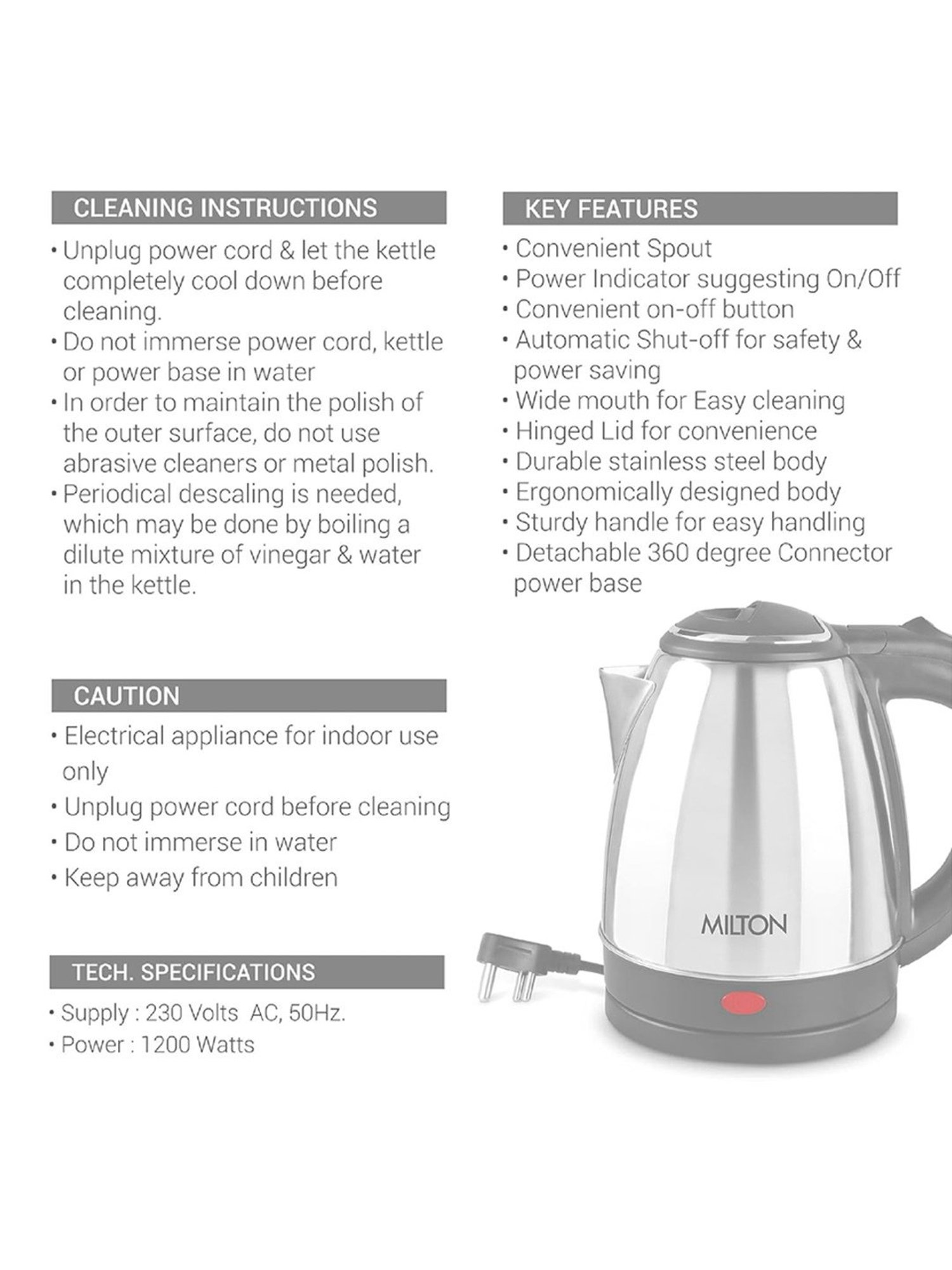 Pigeon by Stovekraft Swift Multi Cook Kettle 1.5L (Blue)