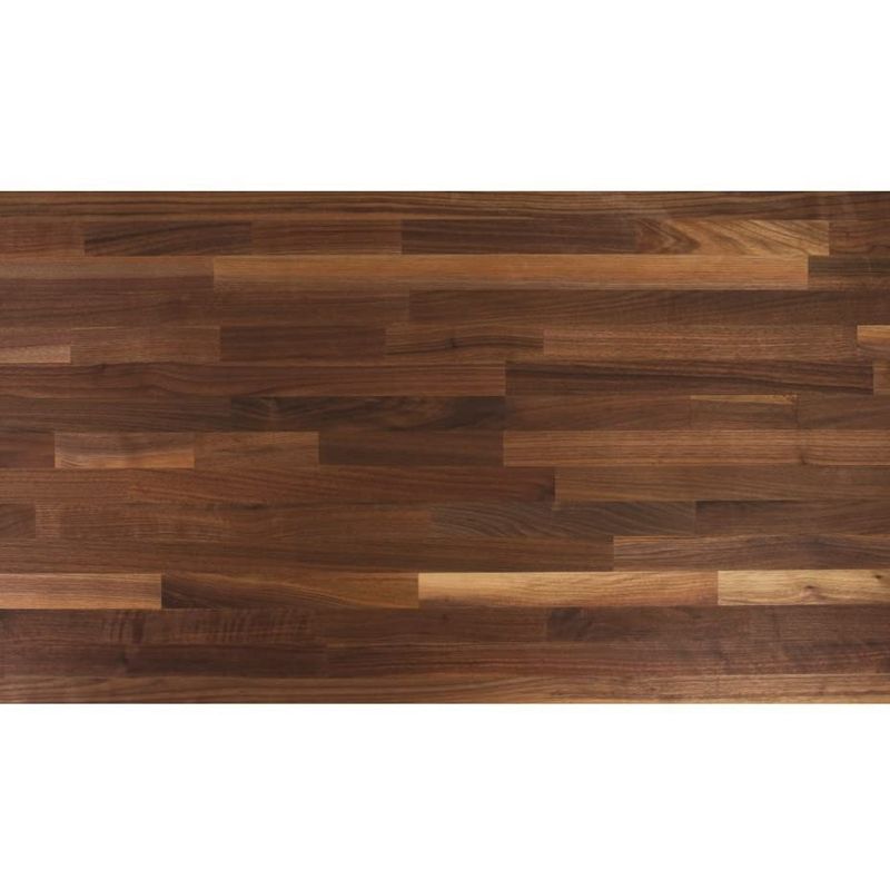 John Boos WALKCT-BL6030-V Blended Walnut Solid Wood Kitchen Counter Top Prep Board w/ Food Safe Varnique Finish For Cooking Prep, 60" x 30" x 1.5"