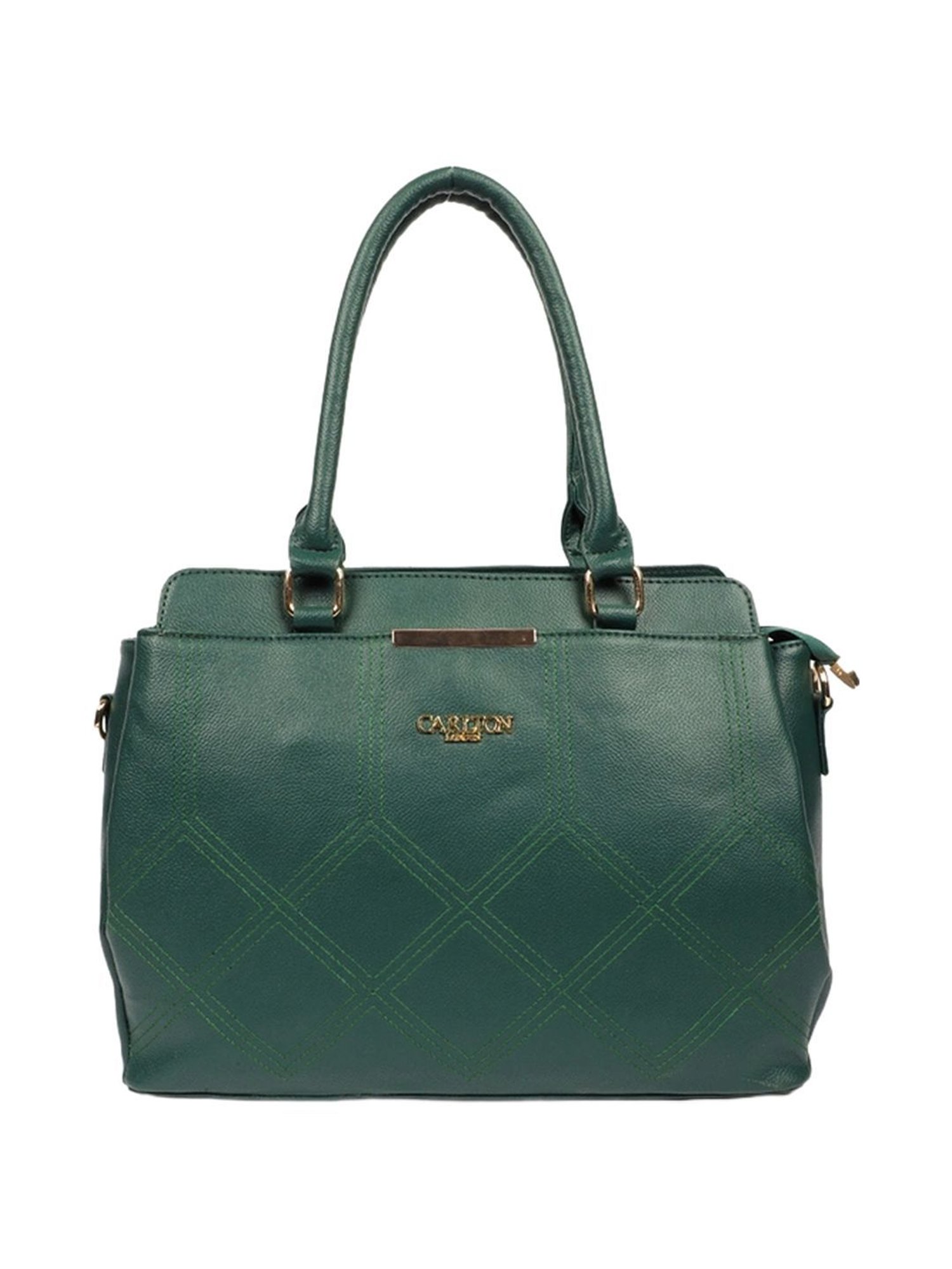 Carlton London Green Solid Medium Shoulder Handbag