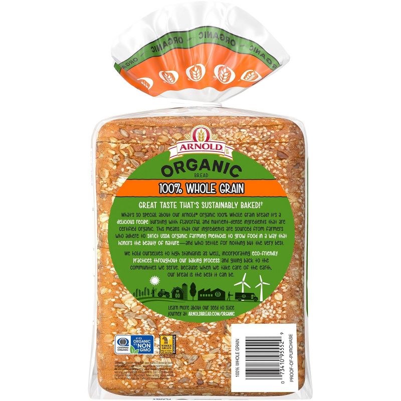 Arnold Organic 100% Whole Grain Sandwich Bread - 11oz