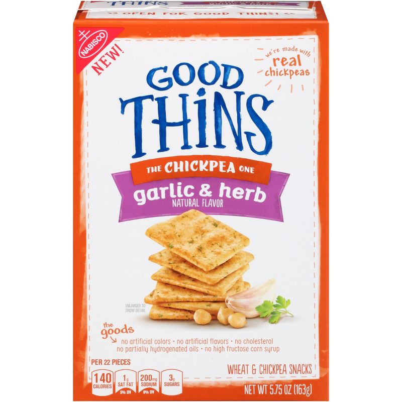 Good Thins The Chickpea One Garlic & Herb Crackers - 5.75oz