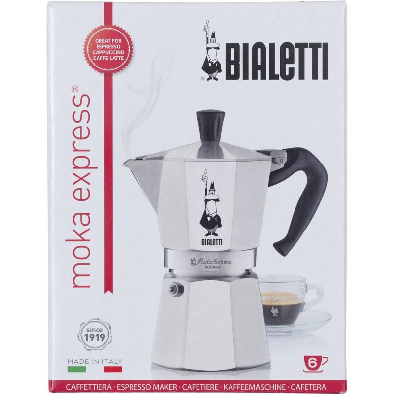 Bialetti 3 Cup Moka Stovetop Espresso Maker - Silver