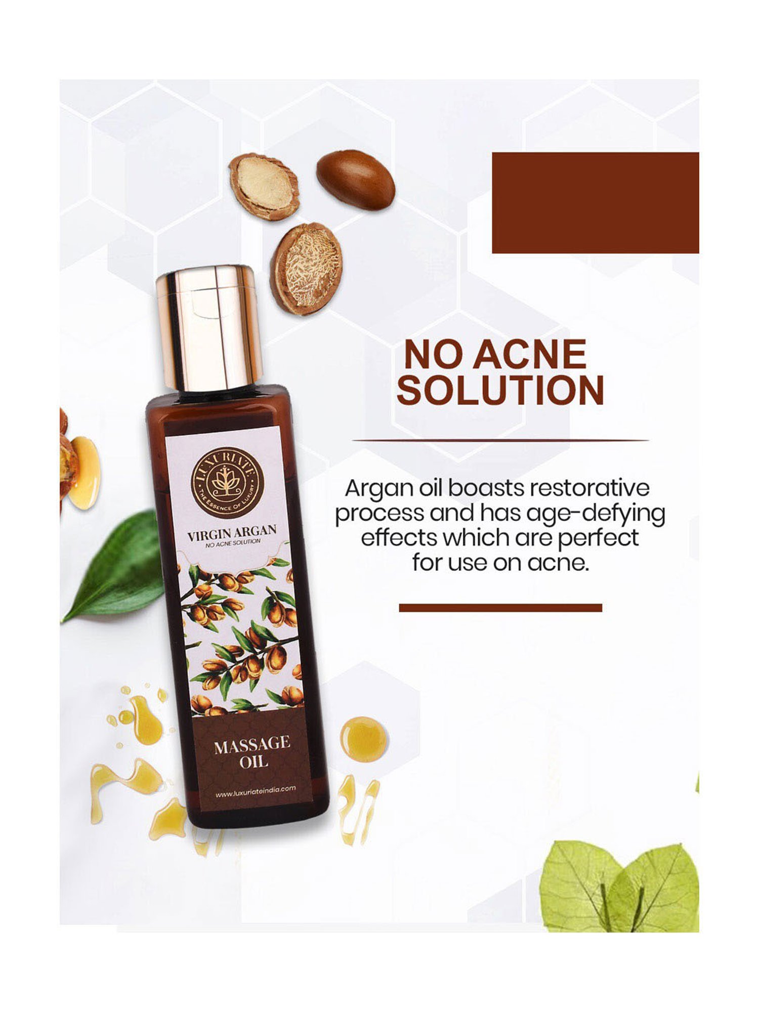 Luxuriate Virgin Argan Massage Oil and Cucumber Herbal Cleansing Face Wash Combo