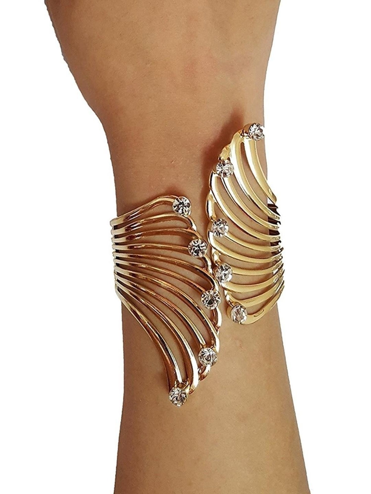 YouBella Stylish Party Wear Jewellery Gold-Plated Flexible fit Bracelet