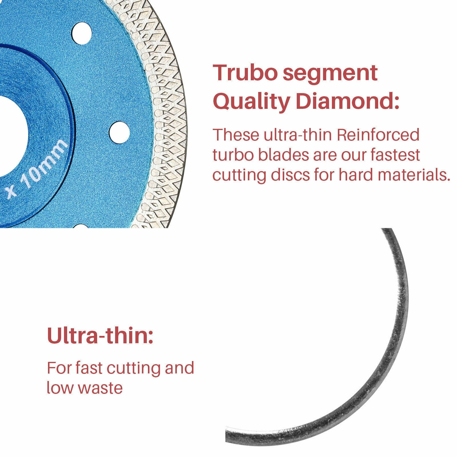 Porcelain Tile Turbo Thin Diamond Dry Cutting blade/Disc Grinder wheel 115mm US