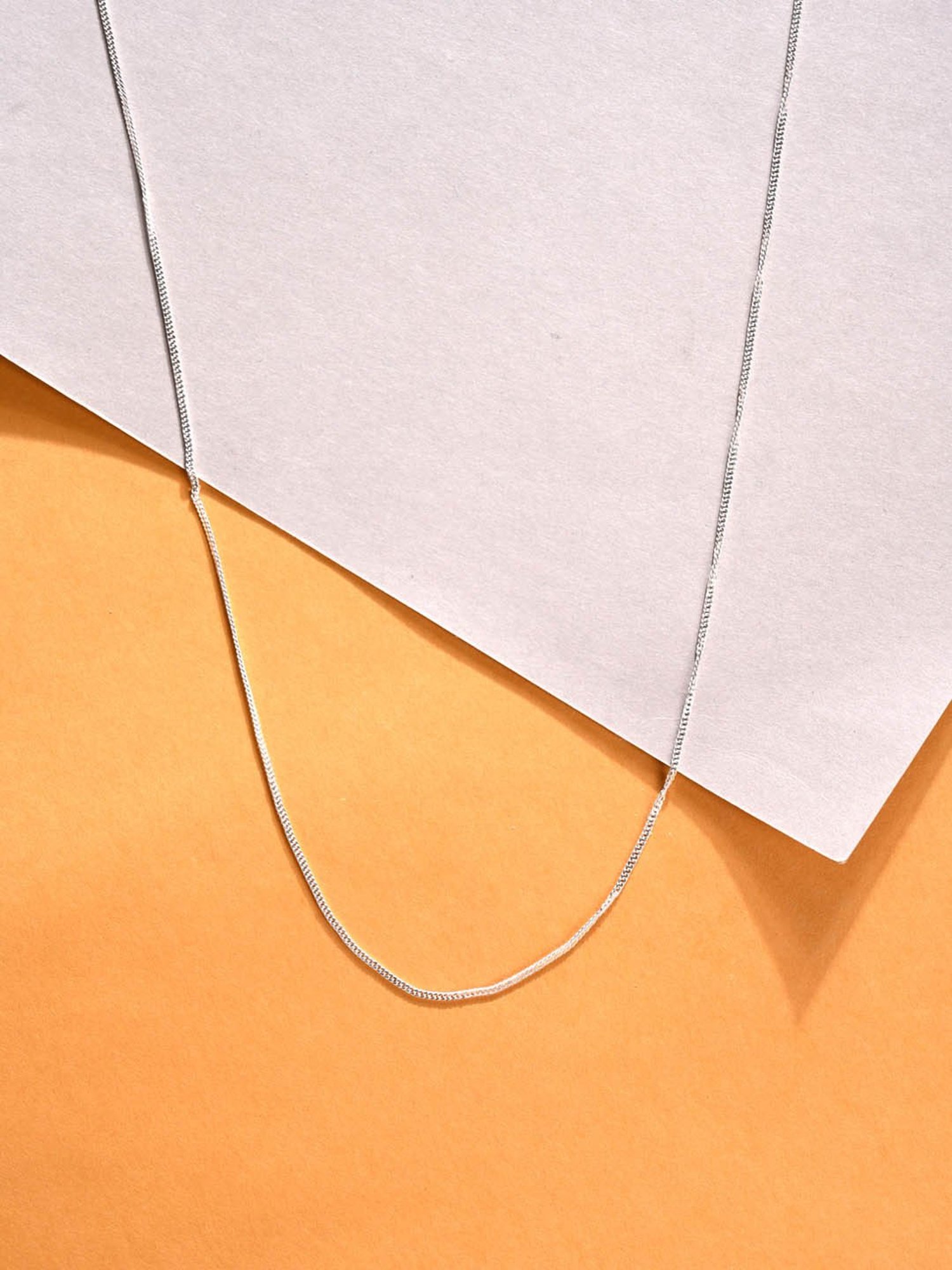 Clara 925 Sterling Silver Curb Chain Necklace in 18-inches for Women & Girls