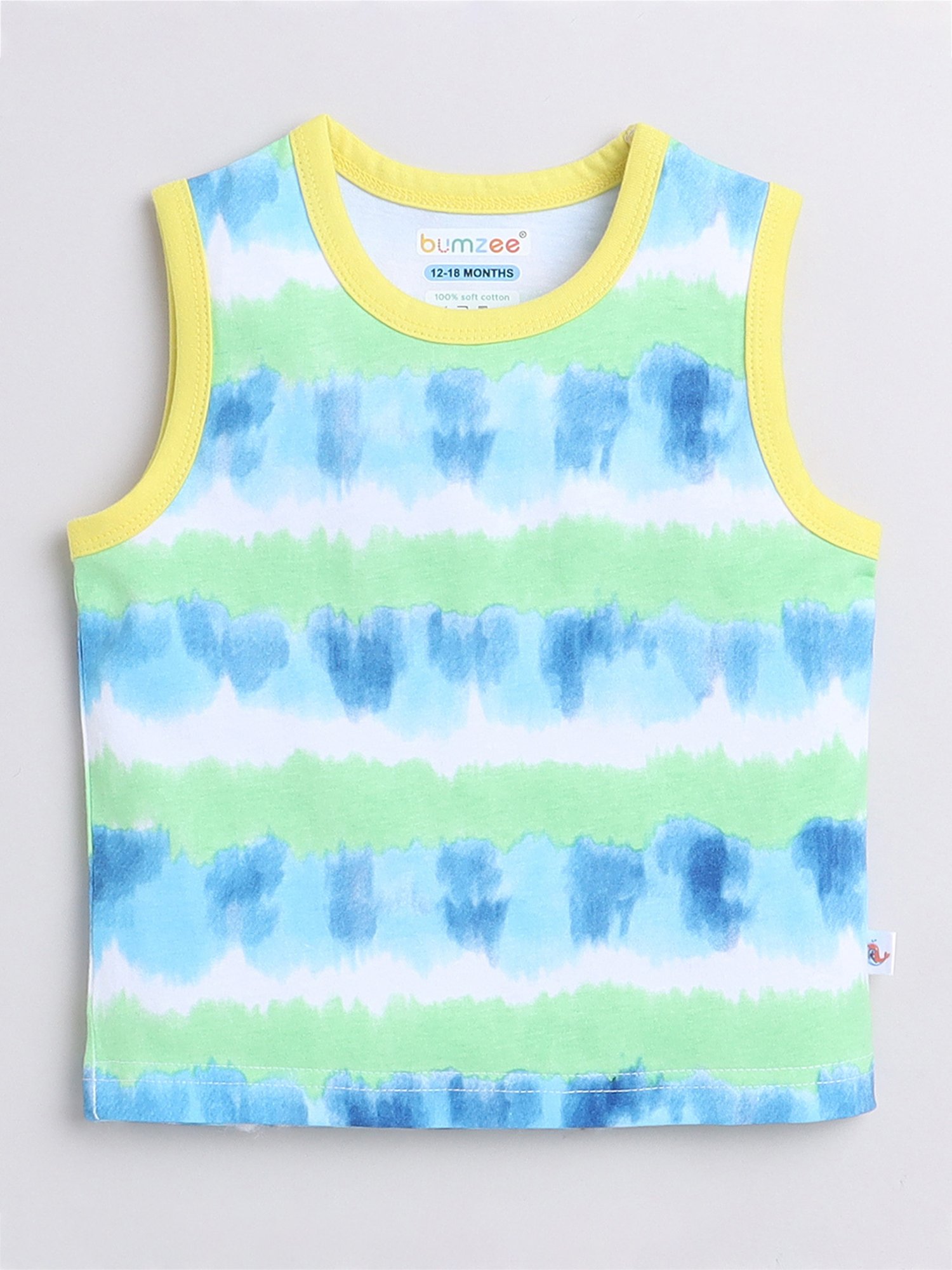 Bumzee Kids Blue & Yellow Printed T-Shirt (Pack Of 2)