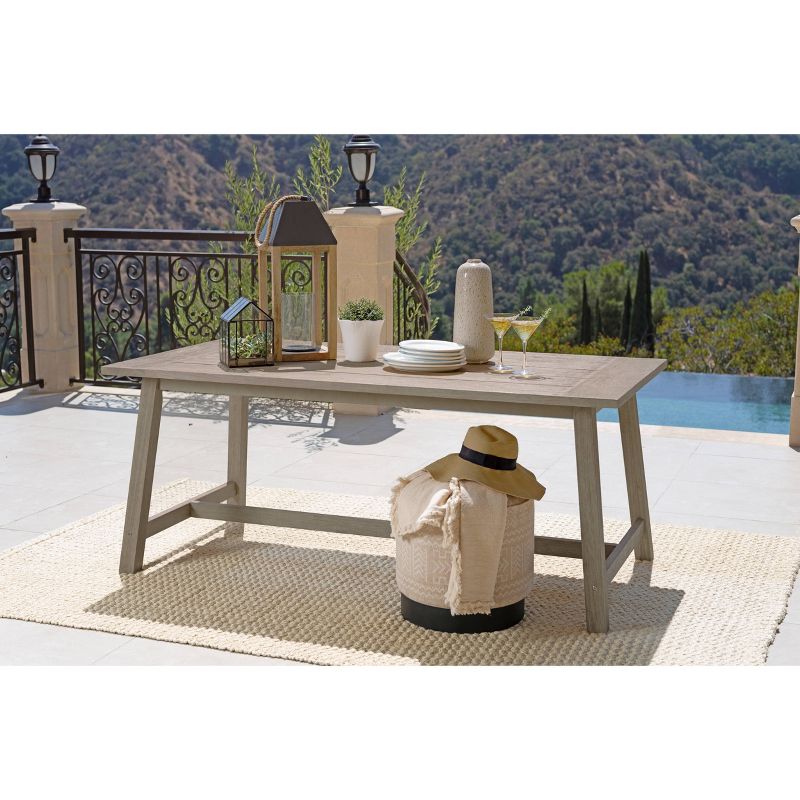 Tanner Outdoor Eucalyptus Wood Rectangular Dining Table - Dark Gray - Coaster