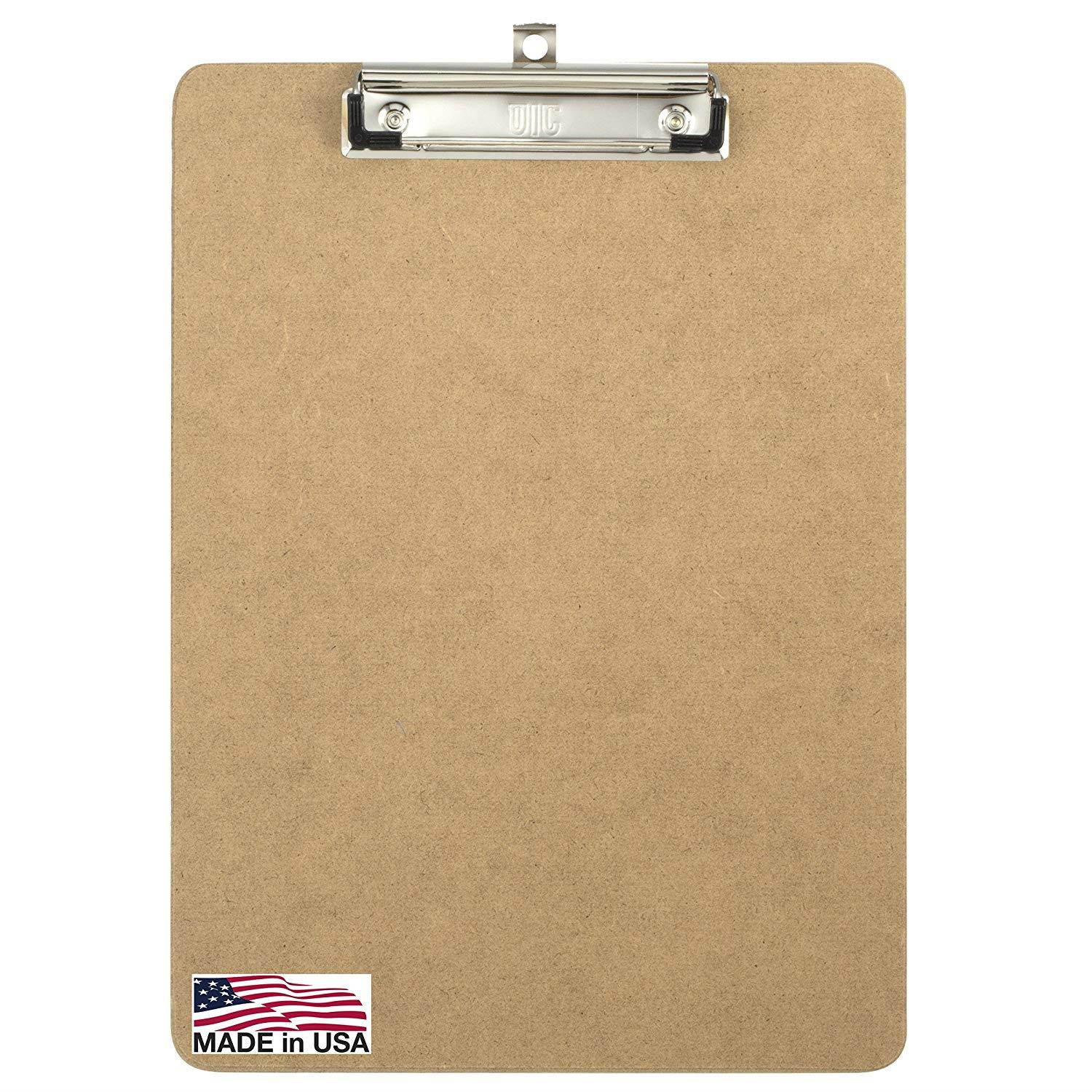 Officemate Letter Size Wood Clipboards, Low Profile Clip, 24 Pack Clipboard, Brown (83824)