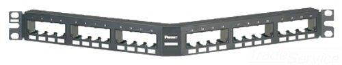 Panduit CPPA24FMWBLY Angled 24-Port Flush-Mount Patch Panel, Black