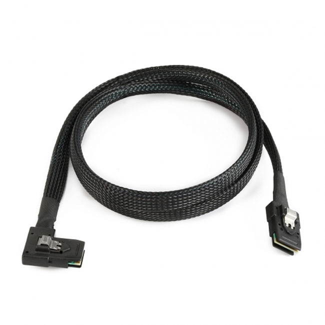 Jimier Ultra Slim Flat Right Angled 90 Degree Mini SAS 36pin SFF-8087 to 8087 Data Raid Cable 80cm SF-082-RI
