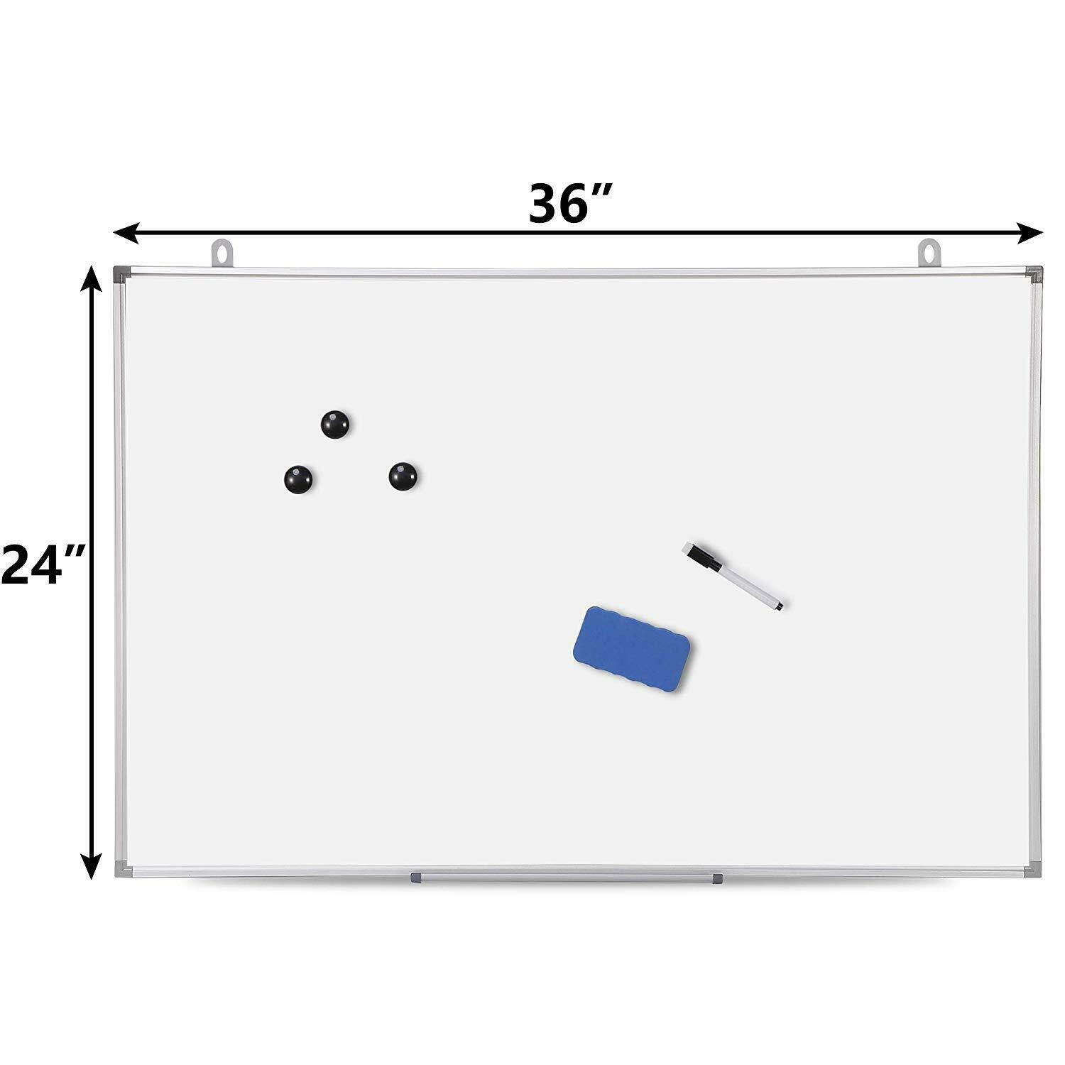 Magnetic Whiteboard 36 x 24 inch Dry Erase White Board Wall Hanging Board