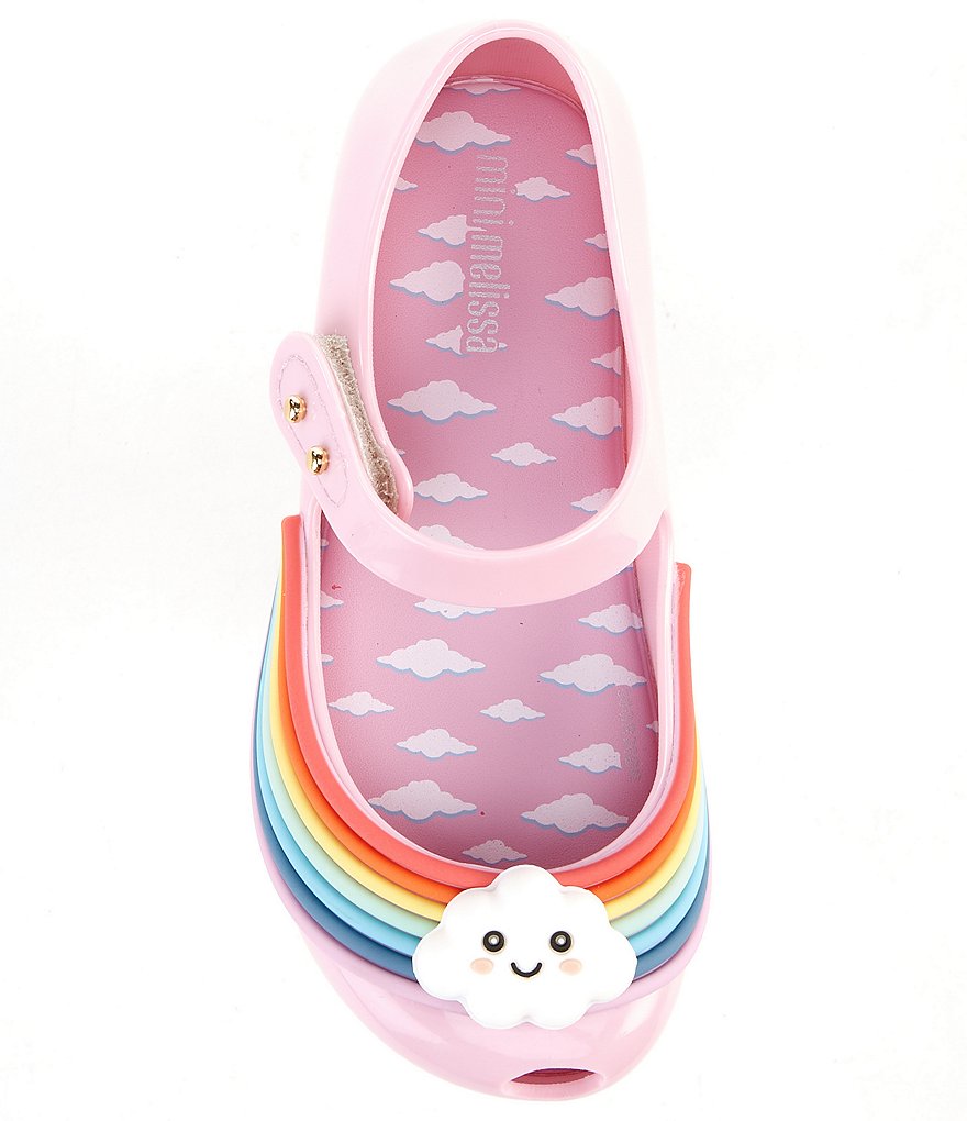 Mini Melissa Girl's Mini Ultra Girl Sunny Day Cloud And Rainbow Detail Mary Janes (Toddler)