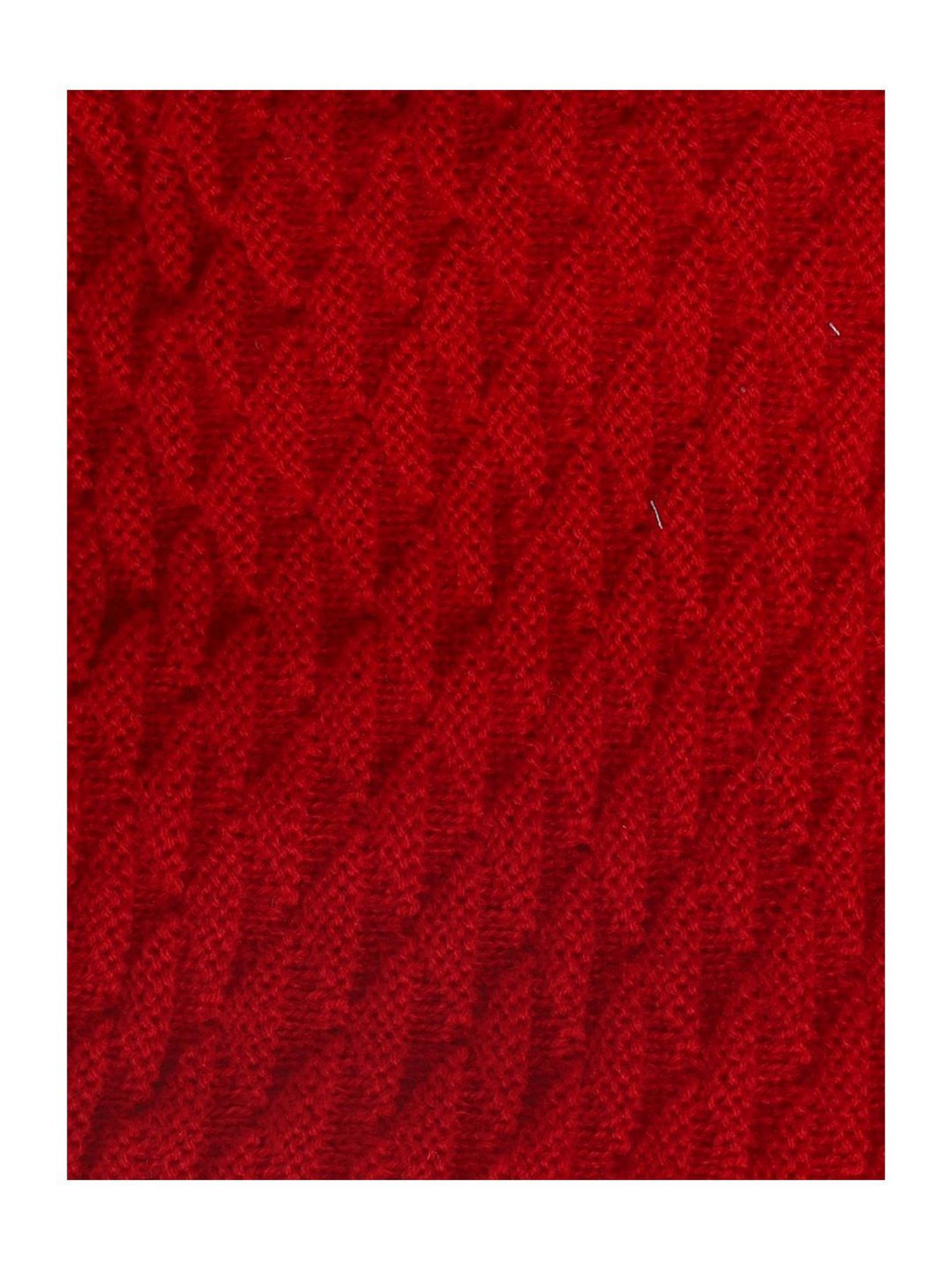 Little Angels Kids Red & White Textured Pattern Full Sleeves Sweater Set