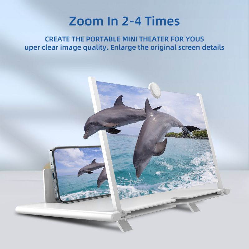 Donwell 12" Mobile Phone Screen Magnifier 3D HD Video Amplifier Pull-out Stand Bracket For Apple iPhone 11/11Pro/11Pro Max/12/12 Pro/12 Pro Max,For Samsung Galaxy Note 20/20 Ultra/Note 10+/10+5G