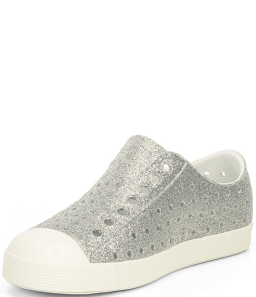 Native Girls' Jefferson Bling Glitter Perforated Slip-On Sneakers (Toddler)