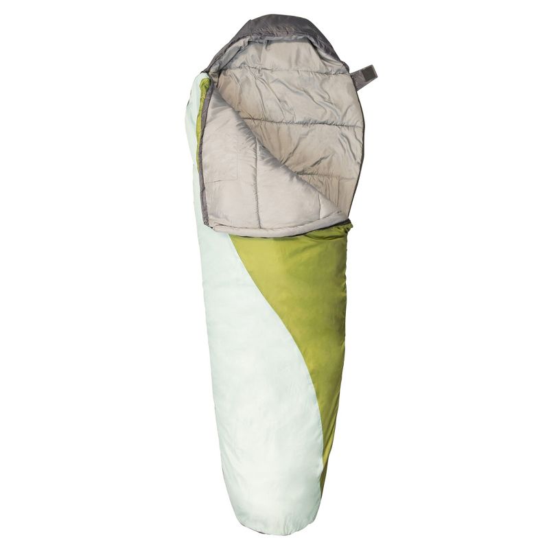 Kamp-Rite 33 x 75 Inch Mummy Style Outdoor Indoor Camping Rip Stop Polyester Sleeping Bag 40 Degree, Green 2 Tone