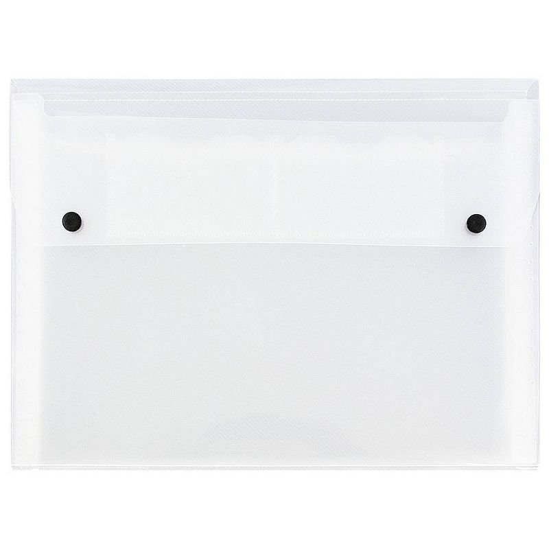 JAM Paper 9" x 13" 6 Pocket Plastic Expanding File Folder with Snap Closure - Letter Size - Clear