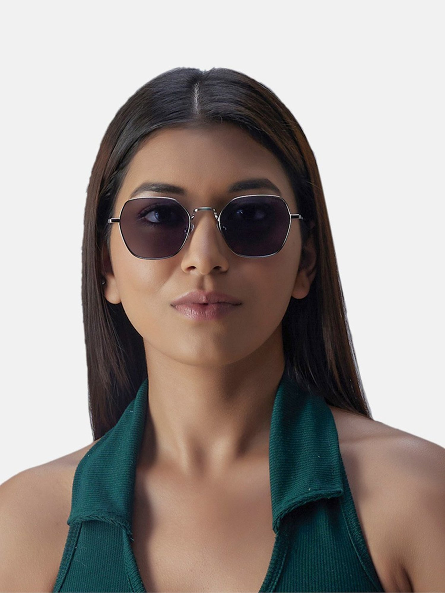 Shisen Fox Tokyo Gun-Blue Geometric Unisex UV Protection Sunglasses -51 mm