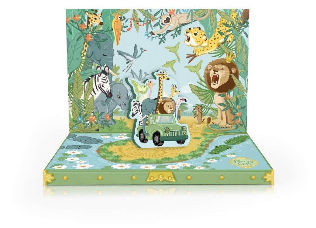 My Design Co.Music Box Card 3D Pop Out, 6 x 4.75-Inches, Jungle Adventure