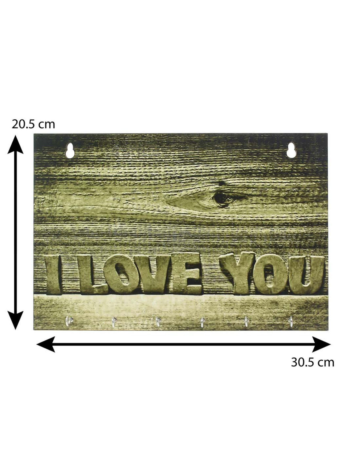 eCraftIndia Abstract Theme Wooden Key Holder with 6 Hooks