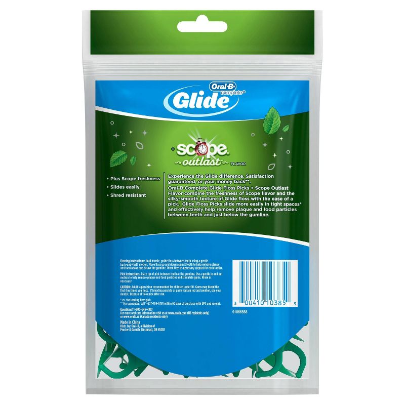 Oral-B Glide Complete with Scope Outlast Dental Floss Picks Mint - 150ct