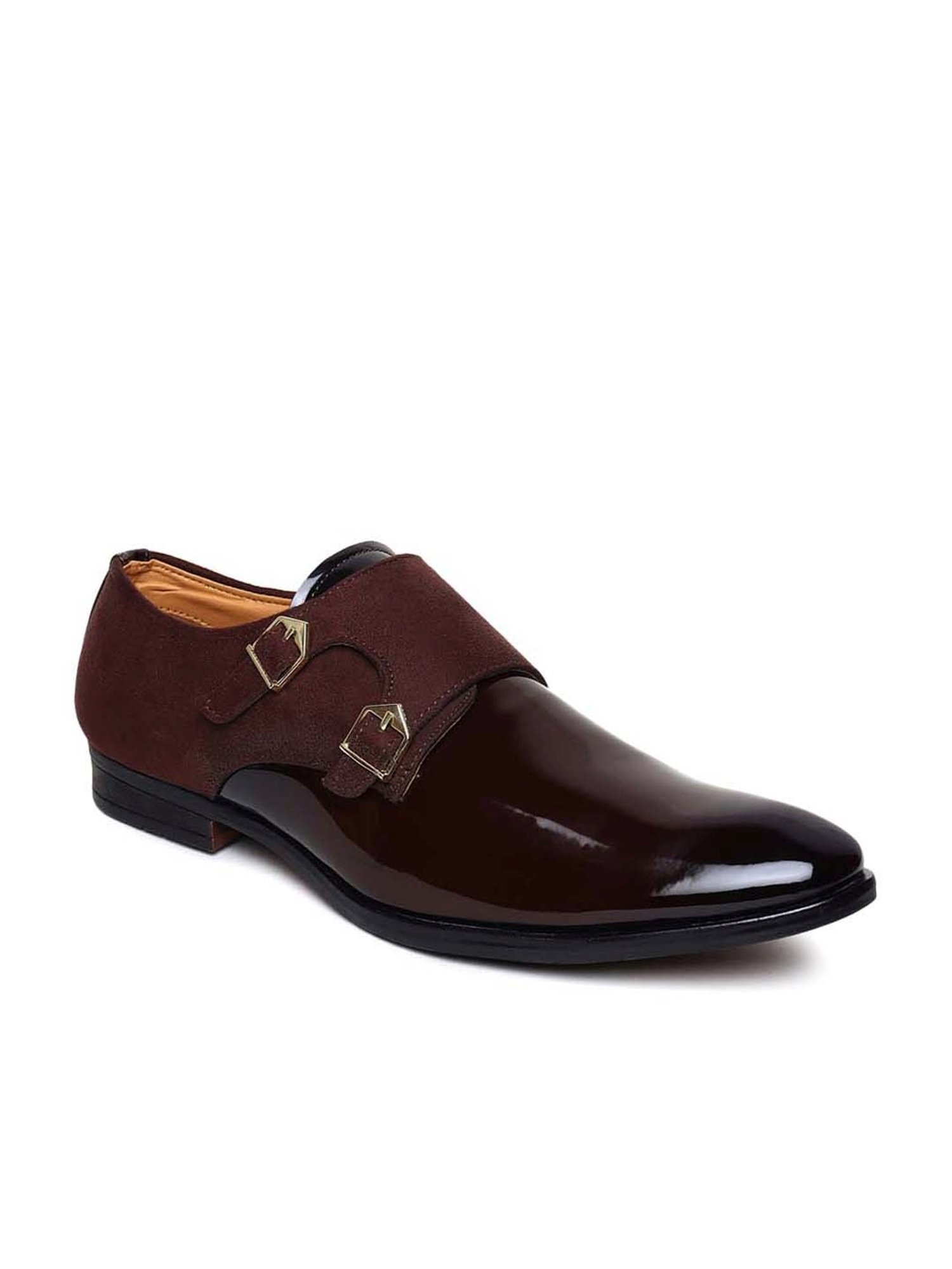Apsis Men's Brown Monk Shoes