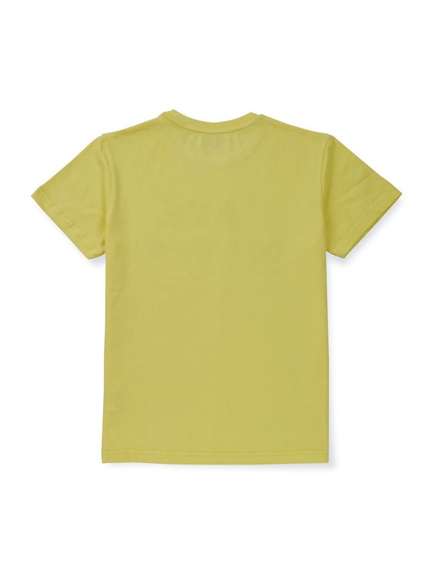 Palm Tree Kids Yellow Cotton Printed T-Shirt