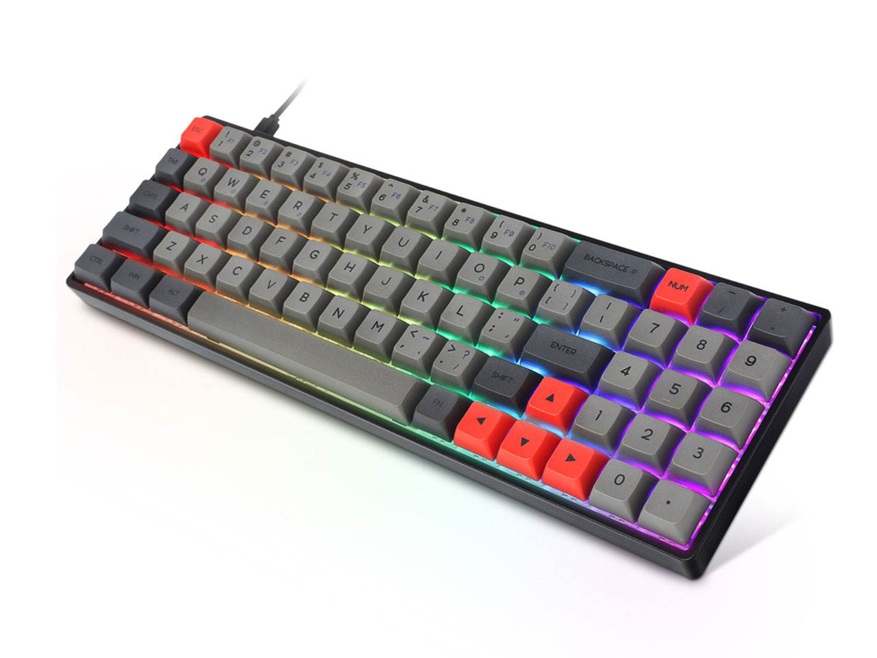 SK71 71 Keys Wired Mechanical Keyboard Gaming Keyboard with RGB Backlit, PBT Keycaps, Arrow Keys, Direction Keys, IP6X Dustproof Waterproof Hot Swappable for Win/Mac/Gaming(Mechanical Optical Axis)