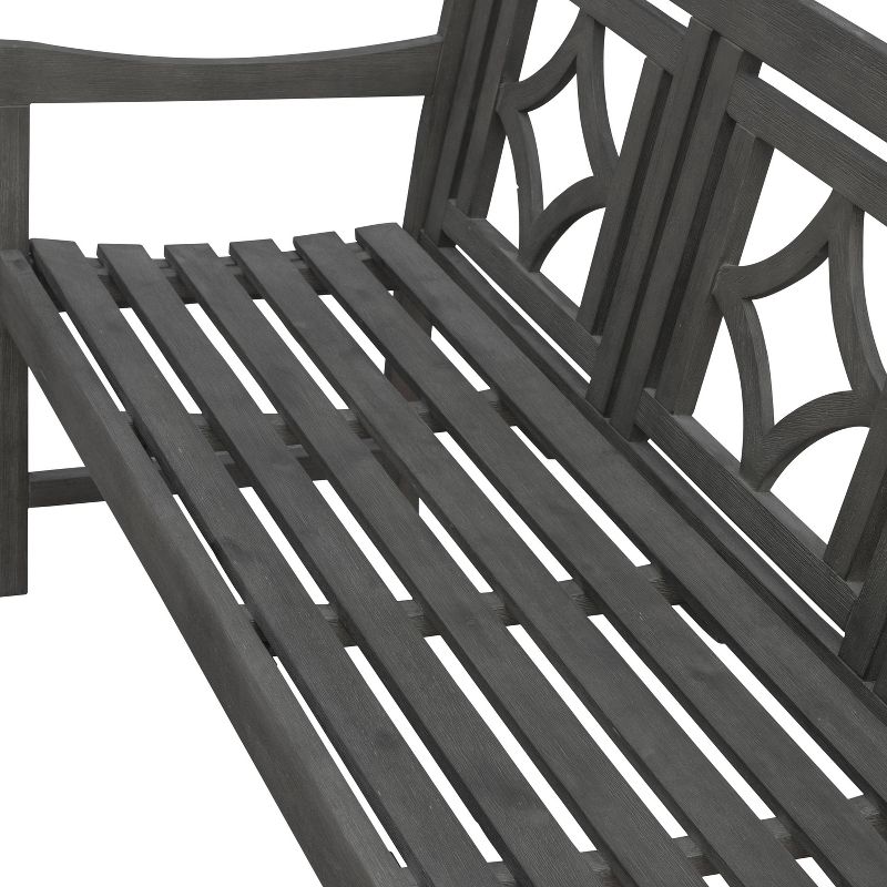 Renaissance 3pc Rectangle Wood Outdoor Patio Dining Set - Gray - Vifah