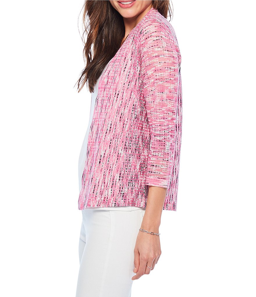 Caroline Rose Tissue Linen Bracelet Sleeve Shirt Jacket