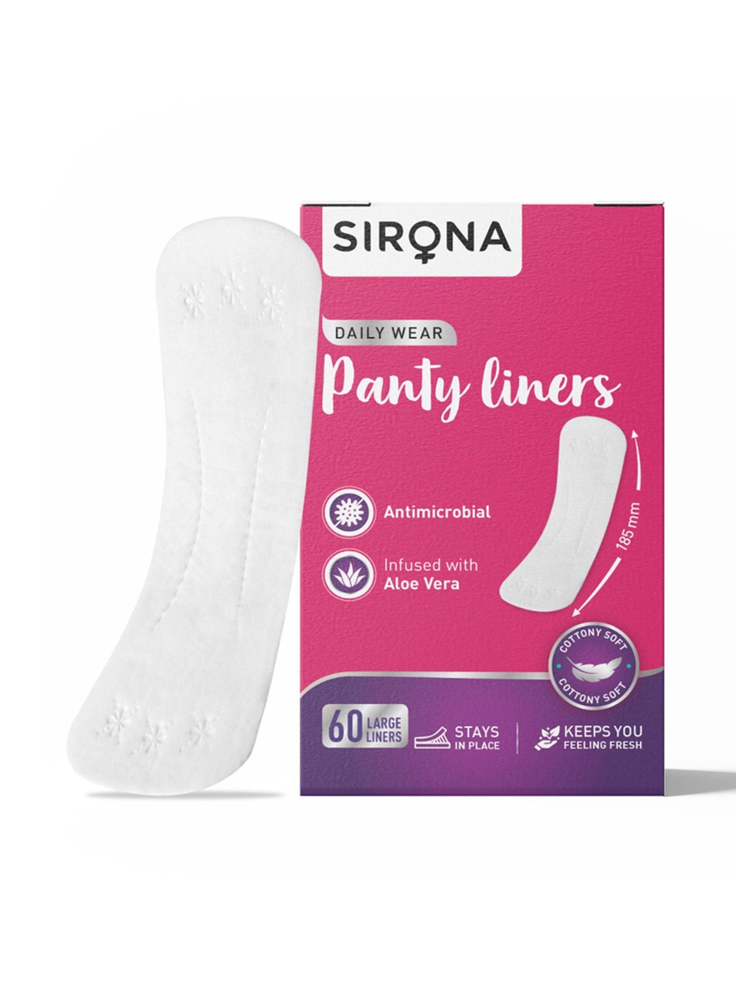 Sirona Dry Comfort Panty Liners - Large (L) - 60 Pcs