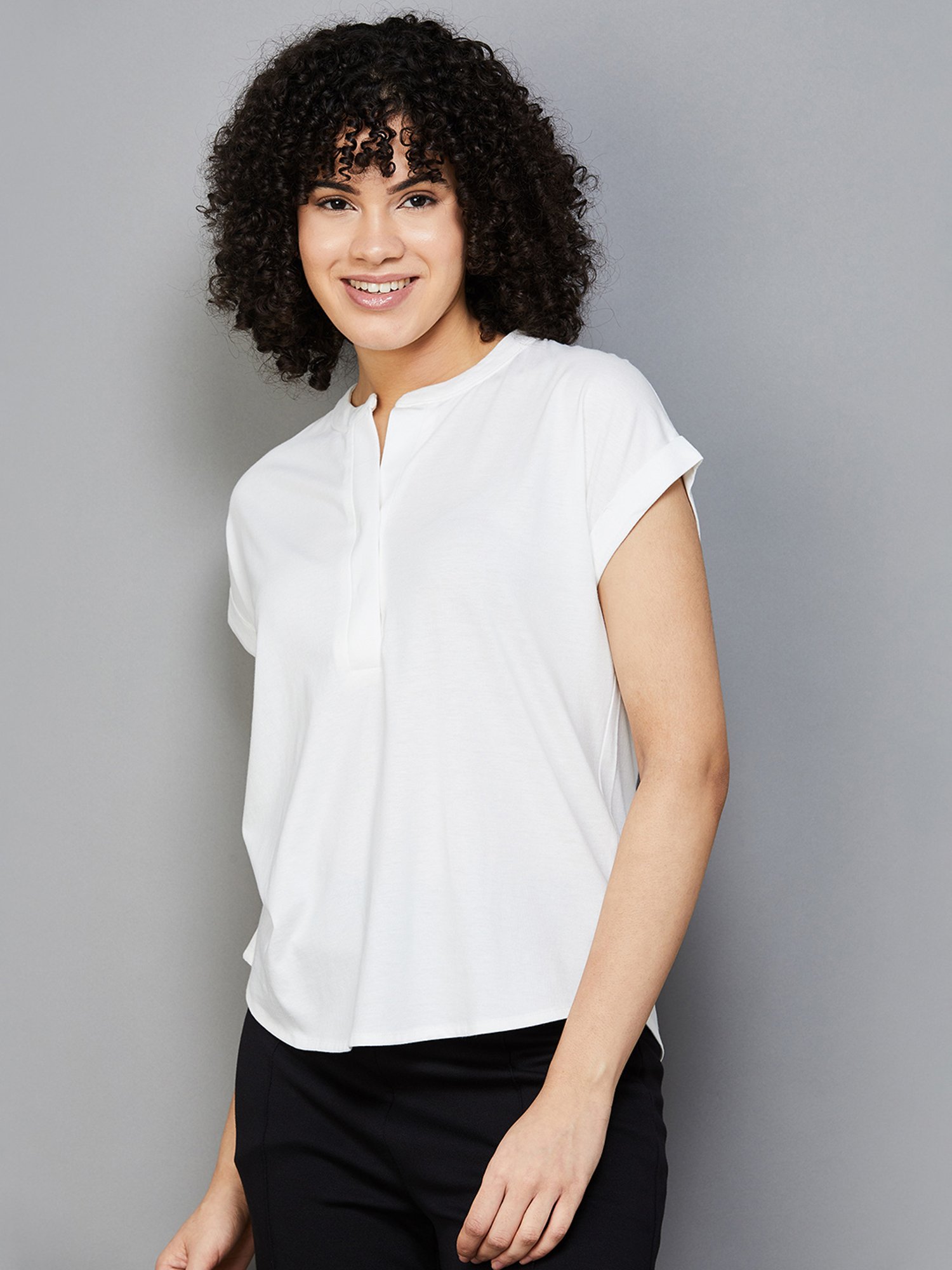 Fame Forever by Lifestyle White Regular Fit Top