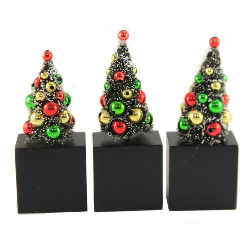 Christmas 5.0" Joy Blocks Decorated Trees  -  Decorative Figurines