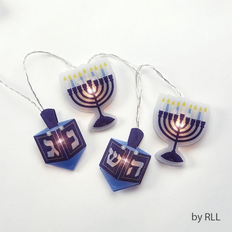 Rite Lite 10ct Battery Operated Hologram Chanukah Light Set 6'