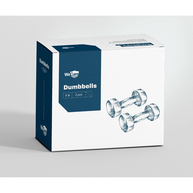 WECARE Neoprene Dumbells 2pc - Blue 5lbs