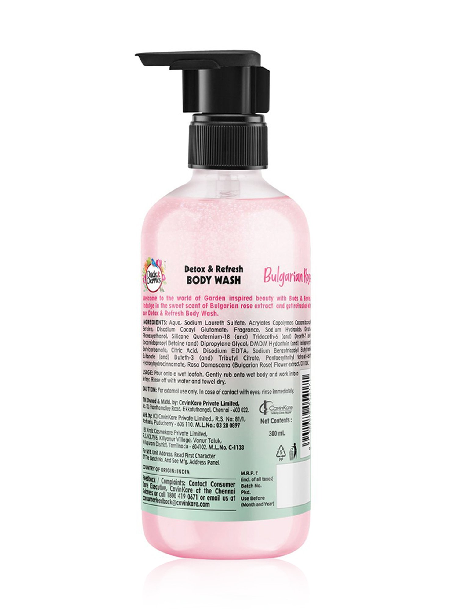 Buds & Berries Bulgarian Rose Detox & Refresh Body Wash - 300 ml