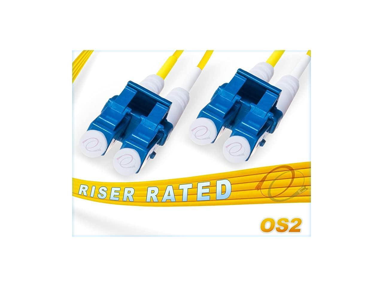 Nexhi- 3M OS2 LC LC Fiber Patch Cable | Duplex 9/125 LC to LC Singlemode Jumper 3 Meter (9.84ft) | Length Options: 0.5M-300M | 1g 10g sfp 10gbase lc/lc dx Yellow Zip-Cord PVC ofnr lc-lc