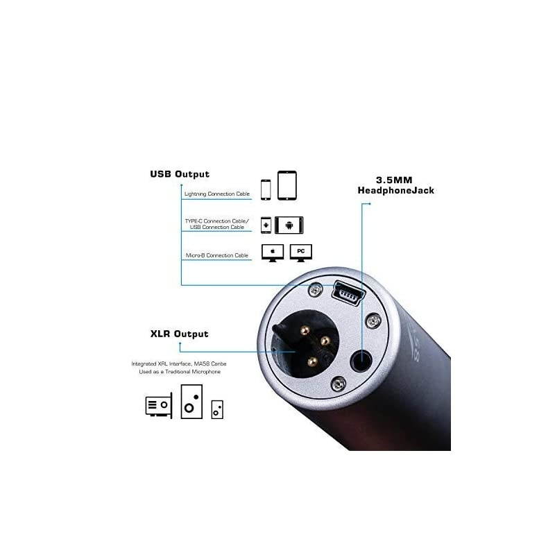 MA58 Handheld Cardioid Dynamic Vocal Microphone with ONOFF Switch Cable Included Black