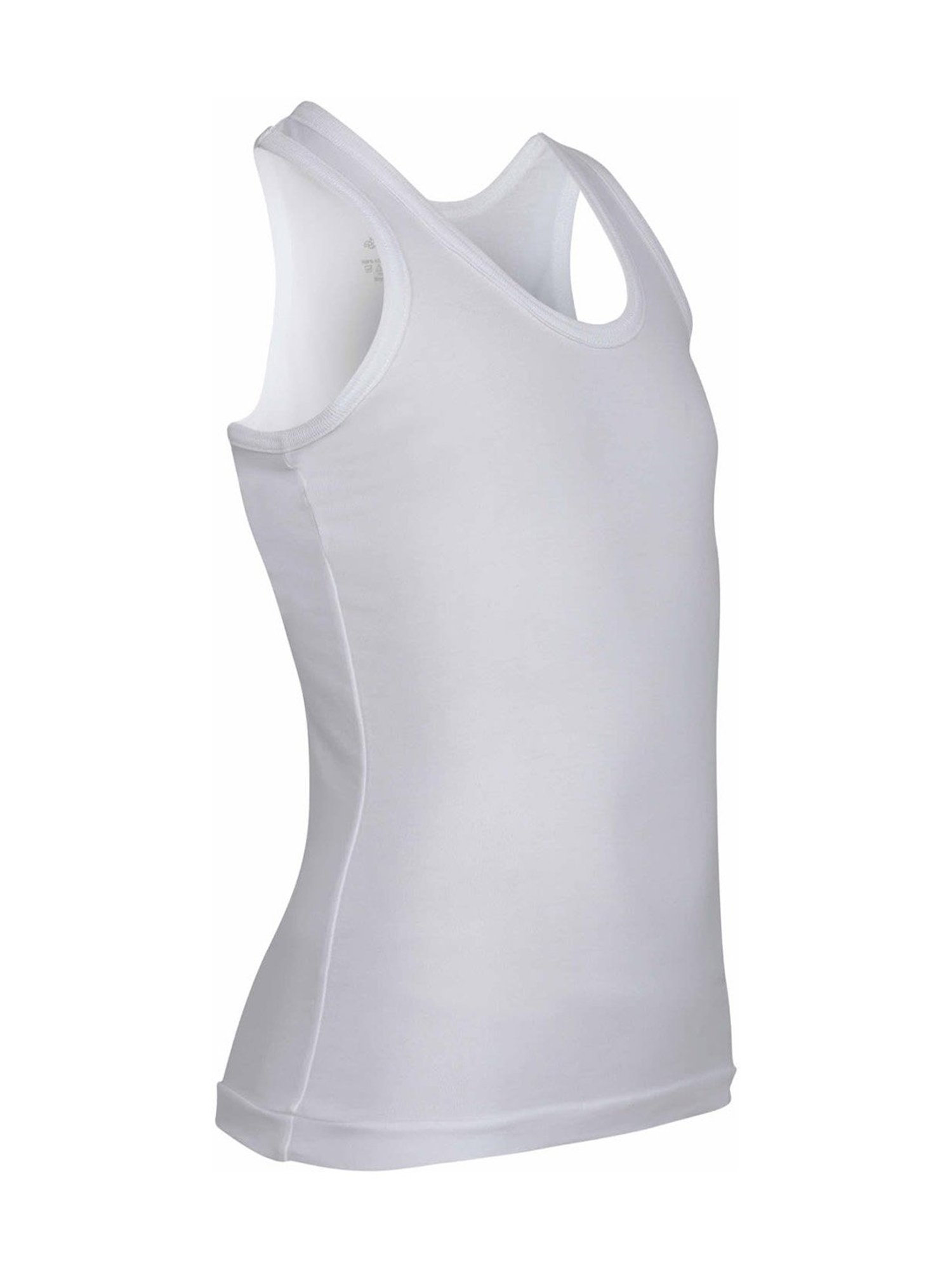 Jockey Kids White Cotton Vests - Pack of 2